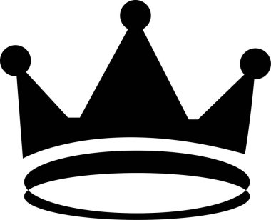 Taç simgesinin resmi, siyah renk. beyaz arkaplan.