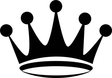 Taç simgesi siyah renk. beyaz arkaplan