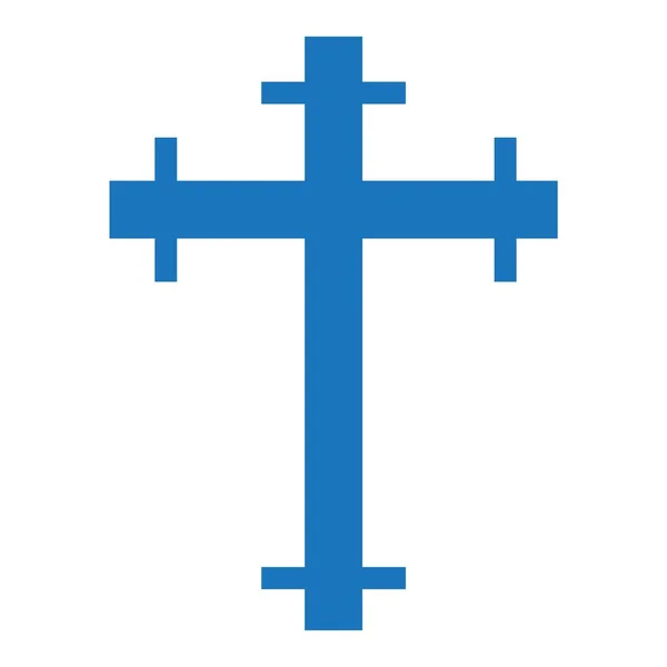 Symbole Croix Couleur Bleue Sur Fond Blanc — Image vectorielle