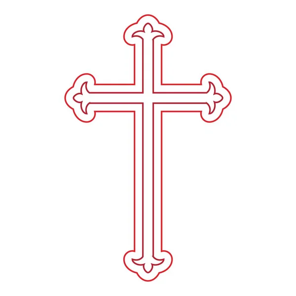 Symbole Une Croix Église Symbole Religion Chrétienne Sur Fond Blanc — Image vectorielle