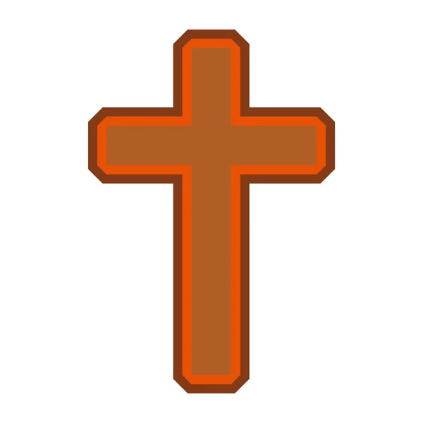 Symbol Eines Kirchenkreuzes Religiöses Symbol Des Christentums Auf Weißem Hintergrund — Stockvektor