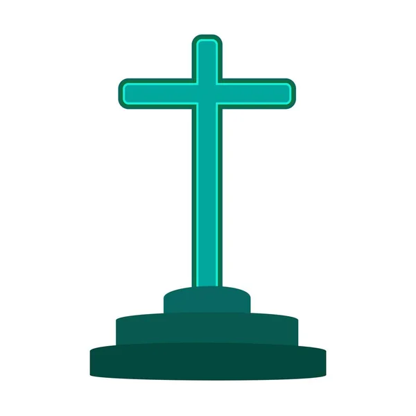 Symbole Une Croix Église Symbole Religion Chrétienne Sur Fond Blanc — Image vectorielle