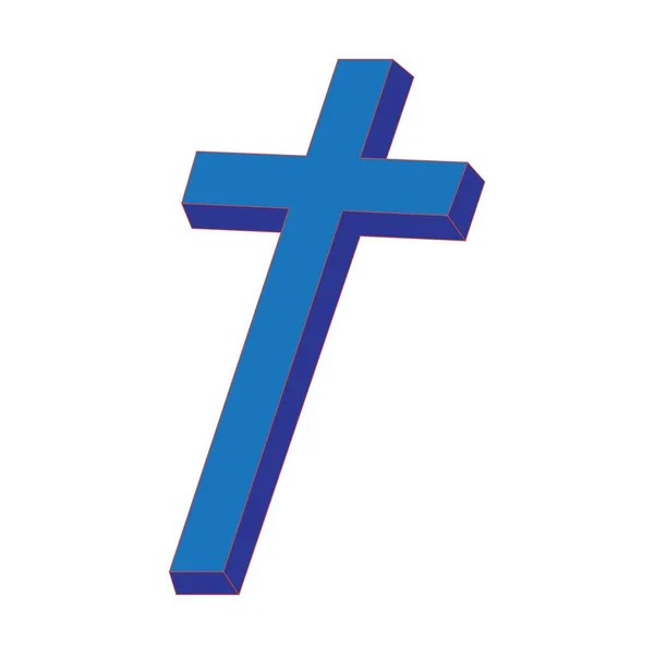 Ilustração Símbolo Uma Cruz Igreja Cristianismo Símbolo Religião Fundo Branco — Vetor de Stock