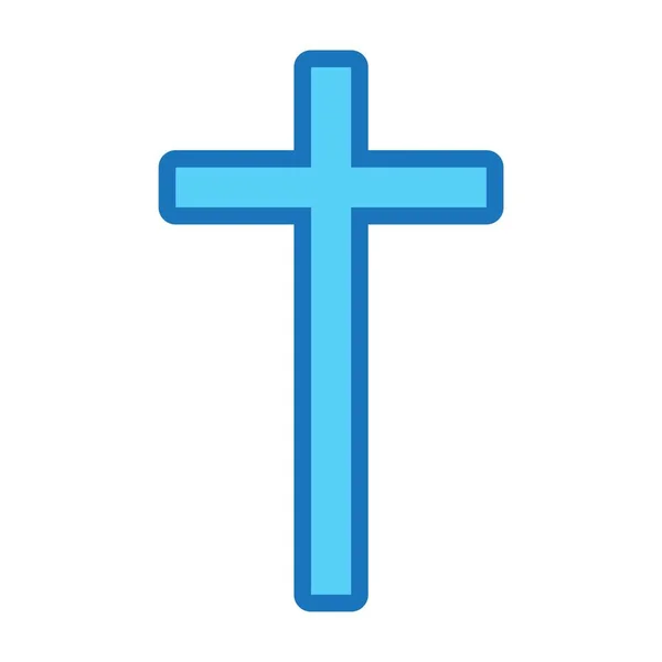 Symbol För Ett Kyrkokors Kors Kristendomens Religionssymbol Ikonen Vit Bakgrund — Stock vektor