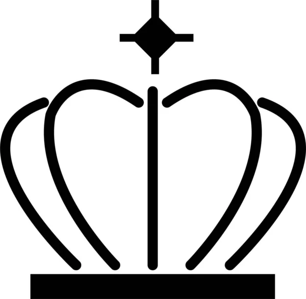 Значок Корони Чорного Кольору Білому Тлі — стоковий вектор