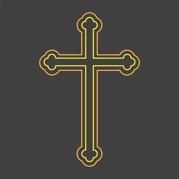 Símbolo Una Cruz Iglesia Cristianismo Símbolo Religión Sobre Fondo Color — Vector de stock