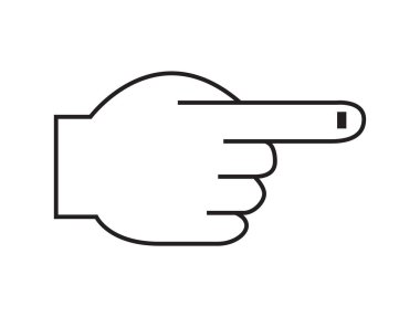 El çizimi. Beyaz arkaplanda izole edilmiş vektör düz dış hat simgesi çizimi.