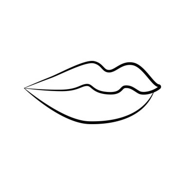 Dudaklar ana hatlarıyla. Vektör. beyaz arkaplan