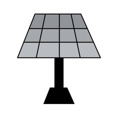 Güneş panellerinin çizimi, vektör sanatı. beyaz arkaplan