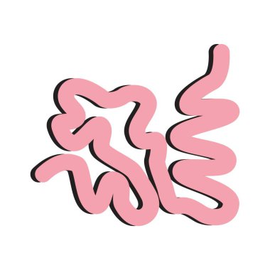 İnsan iç organları ince bağırsaklar. Bilim ve tıpla ilgili vektörden görüntü.