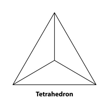 Dörtyüzlü geometri ağı. Matematikte 3D katı şekil