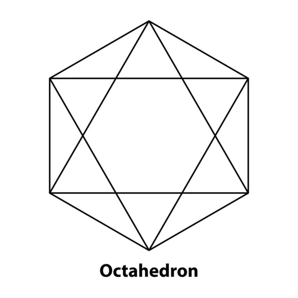 Mathematisch Geometrische Figuren Wie Oktaeder Vektorausgangslinie — Stockvektor