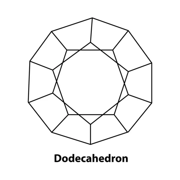 Vektorillustration Eines Leeren Dodekaeders Isoliert Auf Weißem Hintergrund Mit Farbverlauf — Stockvektor