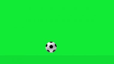 Futbol hareketli animasyon. Yeşil arkaplanlı. futbol topu animasyon videosu