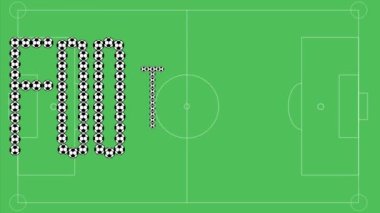 Futbol animasyonu. Futbol topu animasyon videosu. Bulanık zemin arkaplan