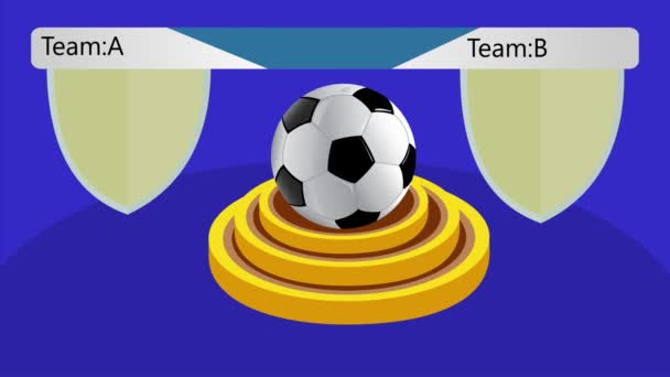 サッカーボールスコアアニメーションビデオ サッカーマッチスコアボードアニメーション — ストック動画