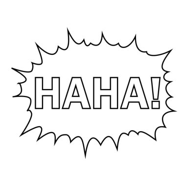 ha ha! Sosyal medya içeriği etiketi. Vektör el çizimi illüstrasyon tasarımı. Baloncuk pop sanat çizgi roman tarzı poster, tişört baskısı, kartpostal, video blog kapağı