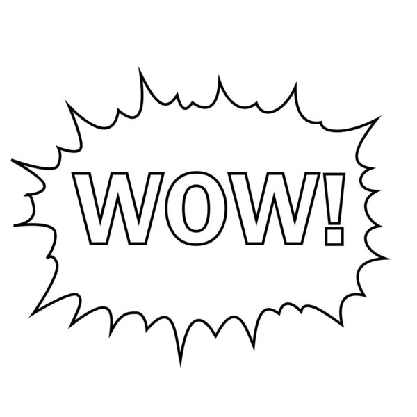 Комическое написание вау. Векторная карикатура. Комические речевые пузыри с текстом. Вектор
