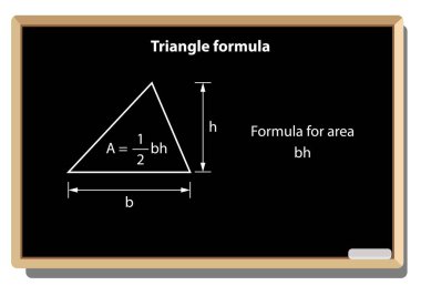 Üçgen formülü. Geometri şekilleri ve formüllü alanlar, çizimler, çizimler,