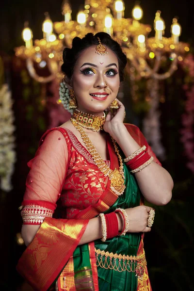 depositphotos 563723208 stock photo beautiful portrait south indian bride