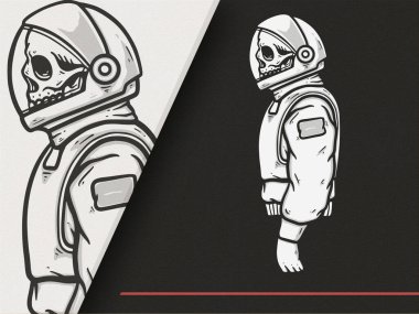 Kurukafa Astronot Biçiminin Premium İllüstrasyonu