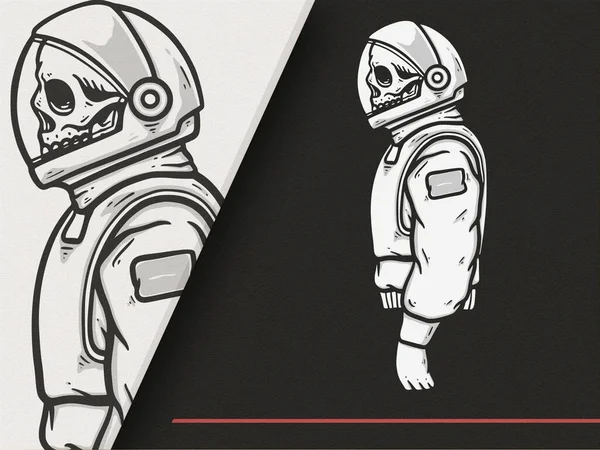 Kurukafa Astronot Biçiminin Premium İllüstrasyonu