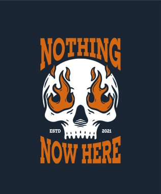 Illustration of Skull with Flower on Summer Holiday