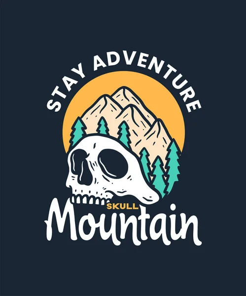 Illustration of Skull with Flower on Summer Holiday