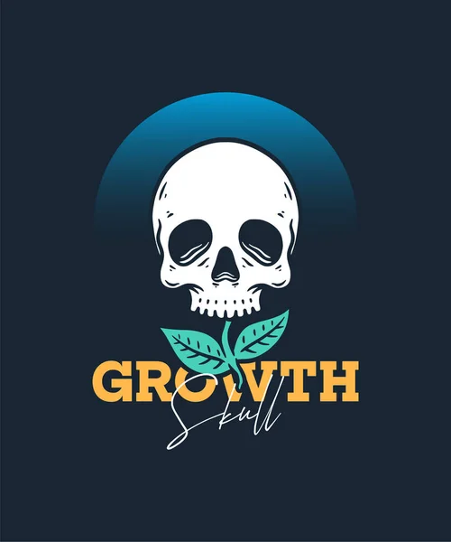 Illustration of Skull with Flower on Summer Holiday