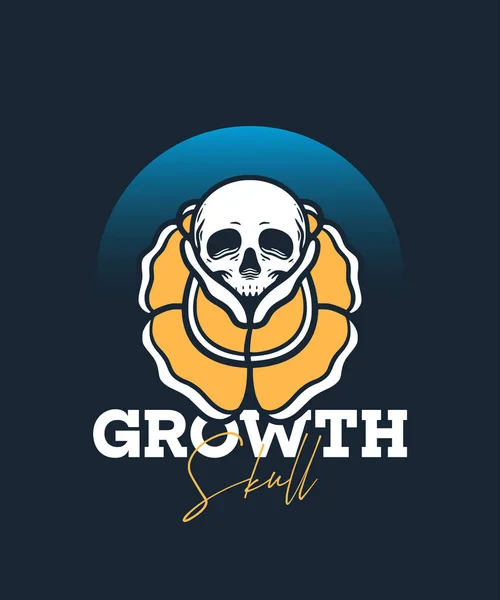 Illustration of Skull with Flower on Summer Holiday