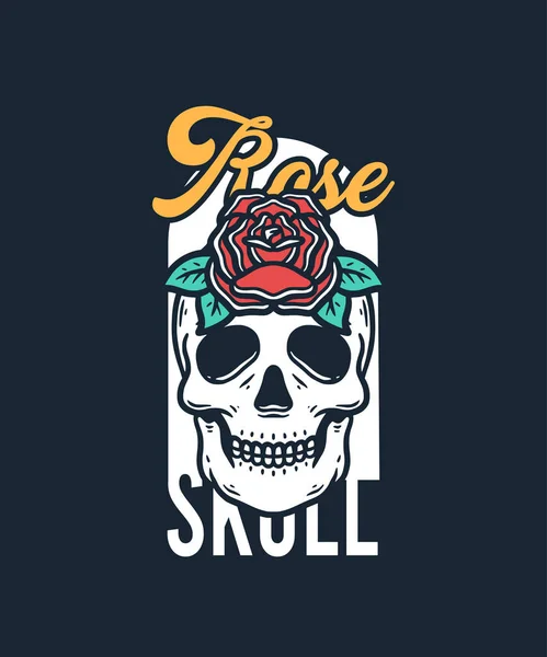 Illustration of Skull with Flower on Summer Holiday