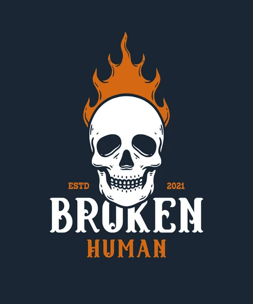 Illustration of Skull with Flower on Summer Holiday