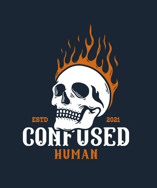 Illustration of Skull with Flower on Summer Holiday