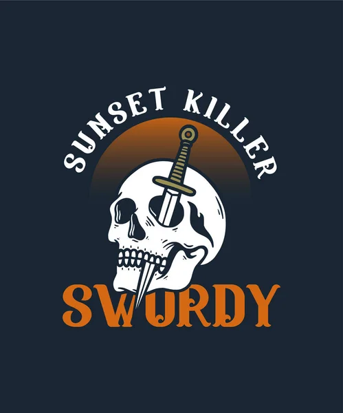 Illustration of Skull with Flower on Summer Holiday