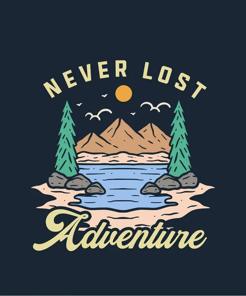 Mountain Camp Adventure  on Summer Holiday Illustration