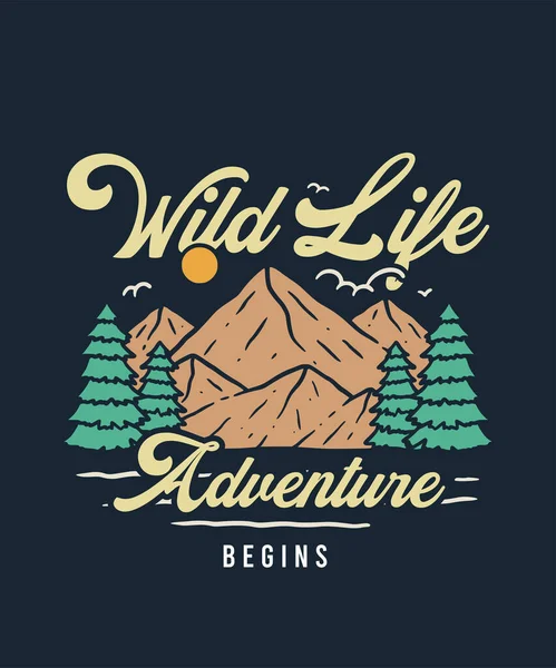 Mountain Camp Adventure  on Summer Holiday Illustration