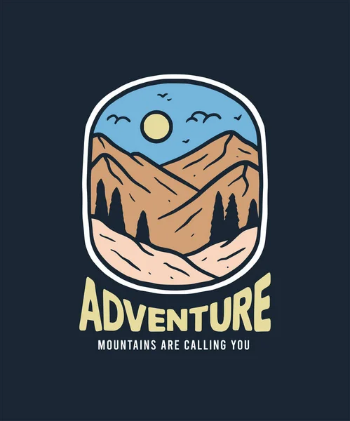 Mountain Camp Adventure  on Summer Holiday Illustration