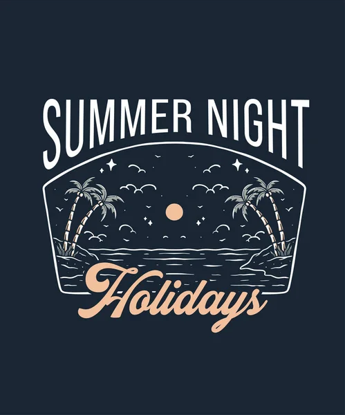 Illustration of Summer Holiday in the Beach and Enjoy The Wave