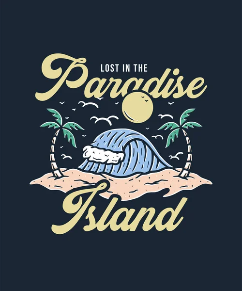 Illustration of Summer Holiday in the Beach and Enjoy The Wave