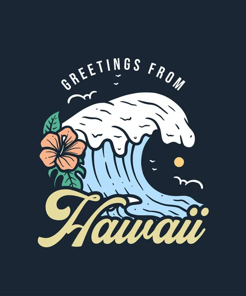 Illustration of Summer Holiday in the Beach and Enjoy The Wave