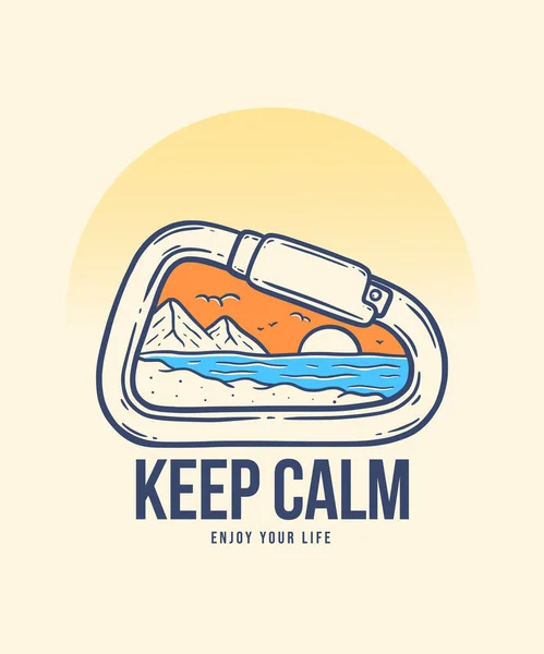 Illustration of Sunset in The Beach on Summer Holiday