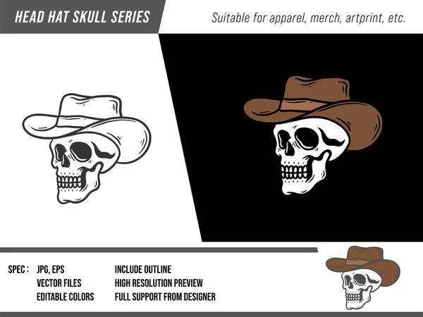 Kurukafa Çizimi Koleksiyonu Baş Şapka Serisi Düzenlenebilir
