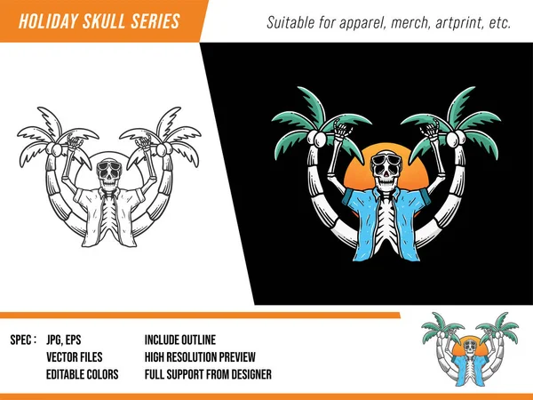 Kurukafa İllüstrasyonu Koleksiyonu Tatil Serisi Düzenlenebilir