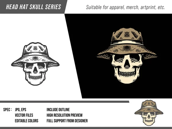 Kurukafa Çizimi Koleksiyonu Baş Şapka Serisi Düzenlenebilir