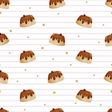 Tatlı karamel kremalı puding kusursuz desenli.