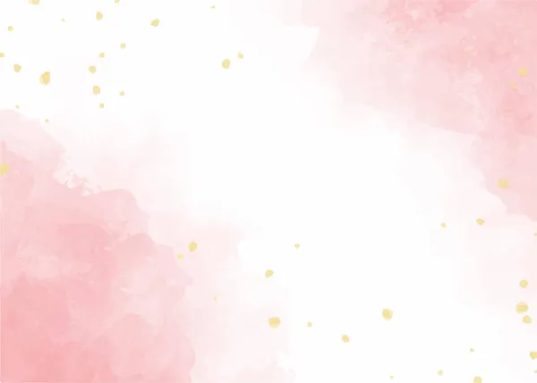 Watercolor Splash Pink Gold Glitter Background — Stock Vector