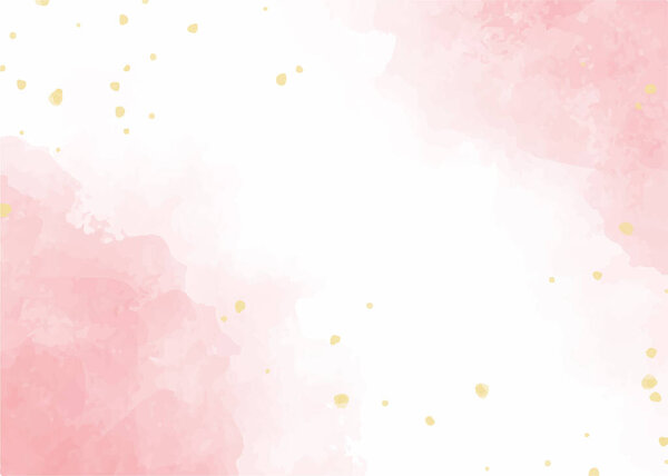 Acuarela Salpicadura Rosa Oro Brillo Fondo — Vector de stock