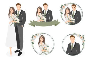 Beyaz kamelya çelengi desenli çelenk logosu çizimleri.