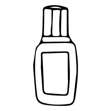 Hataları ve kalemleri doldurmak için bir düzelticinin vektör görüntüsü. Siyah taslak, karalama. Yazmak için okul malzemeleri..