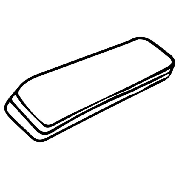 Vektorový Obraz Gumy Pro Vymazání Tužky Černý Obrys Čmáranice Logo — Stockový vektor